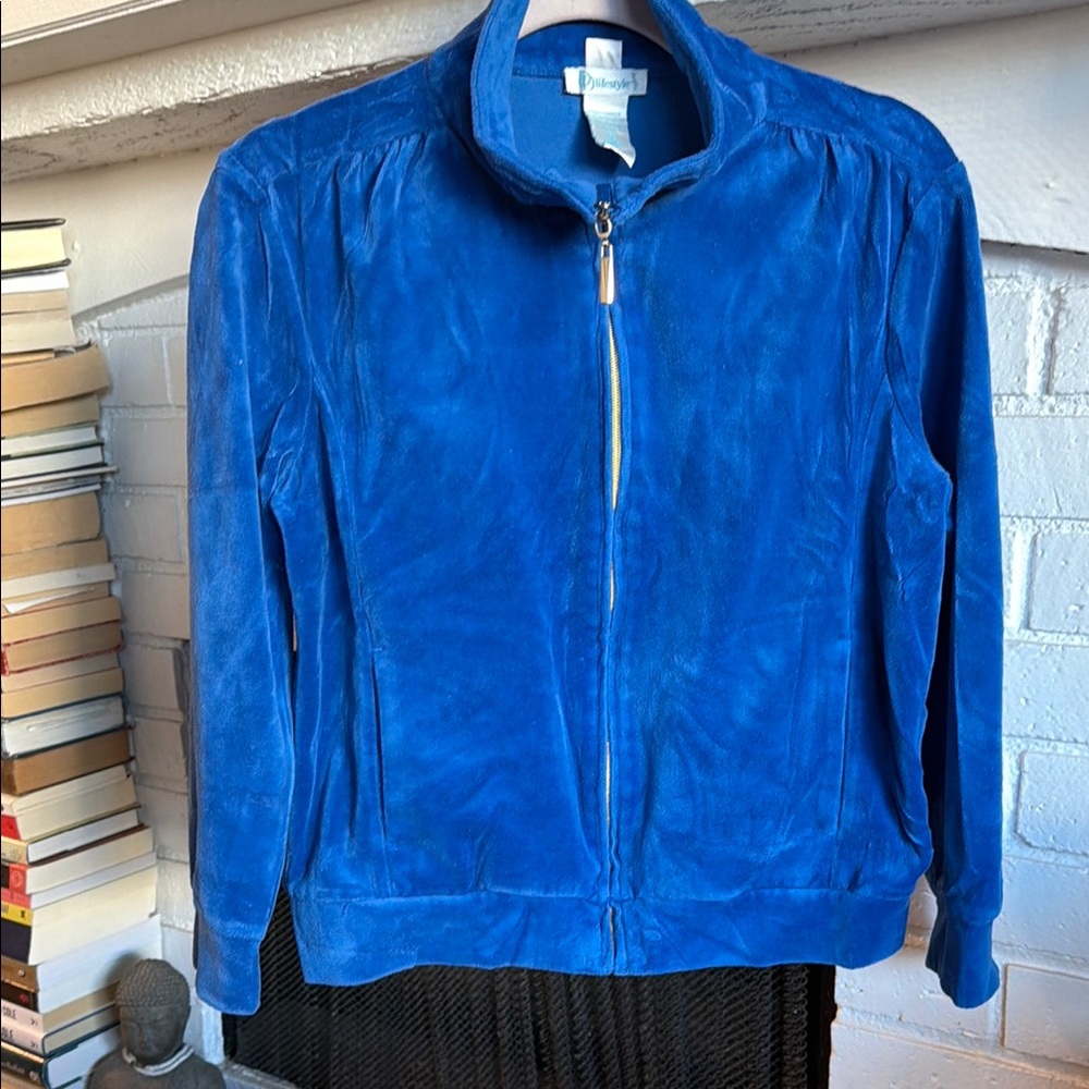 Vintage Blue Velour Women's Jacket